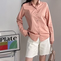 퍼니걸스 5416 데일리 무지 커프스 카라 셔츠 남방 여성의류