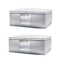 리치모리 대형 수납 옷 이불 정리함 보관함 리빙백 94L, 2개, 그레이