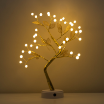 이코노미쿠스 LED 무선 감성 나무 침대 간접 조명 전등 수면등 무드등 크리스마스, 진주와잎