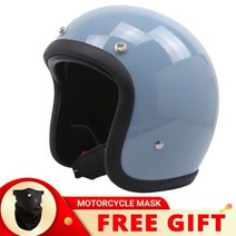 정품 빈티지 TT & COCASCOS FiberGlass 오픈 페이스 오토바이 헬멧 레트로 스쿠터 타기 3/4 Jet Casco Moto Capacete DOT 승인, XL, Cement Gray