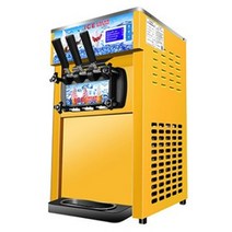 소프트 아이스크림 제조기 슬러시 만드는 기계 눈꽃빙수 메이커 자동 제빙기 상업용 3가지 맛 zm-168 데스크탑 소형 3색, 노란색, 220v, 에게