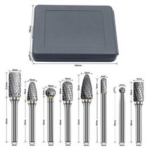 로터리 파일 더블 슬롯 텅스텐 스틸 카바이드 그라인딩 헤드 밀링 커터 비트 개 세트, 1 Set