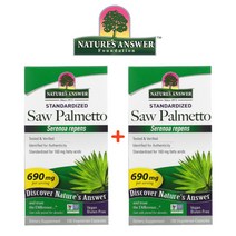 (1+1) 네이쳐스앤서 미국산 쏘팔메토 690mg SawPalmetto Extract 소팔메토 비건 120 베지캡슐 2팩