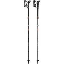LEKI 레키 Makalu 마카루 FX 카본 폴 등산스틱, Black-Orange-Natural Carbon, 110-130cm