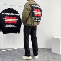파블럼 블랙라벨 패치 남자 겨울 MA-1 항공점퍼 패딩 카키 블루종