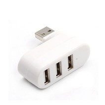최고속도 WvvMvv USB 허브 2.0 어댑터 회전 고속 U 디스크 리더 분배기 3 포트 컴퓨터 PC 노트북 Mac 미니 액세서리, [02] White