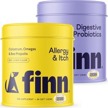 강아지영양제 Finn 편안한 강아지 번들 및 가려움증 소화기 프로바이오틱스