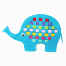 민화샵 부직포 초등 만들기 재료 실꿰기 어린이 바느질 놀이, 코끼리 UDOFB0155