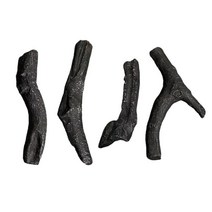 전기 벽난로를 위한 4개의 장식적인 장작 인공적인 시뮬레이션 목탄 통나무, 수지, 검은색