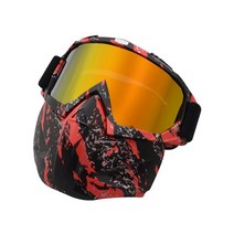 스키 안경 겨울 방풍 스키 안경 모토 크로스 선글라스 페이스 마스크 스키 스노우 보드 스노 모빌 고글 스키 마스크, CHINA, Black Red Red