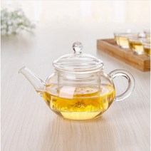 [로하티] 로즈마리 유리 차포트 (230ml/400ml/500ml/700ml/1L) 뚜껑 일체형 유리주전자 티포트 카페 전통찻집 차한잔 손님접대 맑고 깨끗한 내열유리, (25467) 400ml
