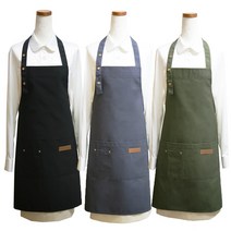 쿡셰프 심플 목걸이형 앞치마(주방 식당 카페 홀서빙 공방 꽃집 뷰티샵), 카키