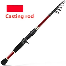Sougayilang-1.8-2.4m 초경량 스피닝 캐스팅 낚싯대 카본 파이버 텔레스코픽 낚시 태클, 03 red casting rod_01 1.8m