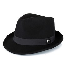 남성 페도라 중절모 겨울 두꺼운 따뜻한 펠트 모자 100 울 신사 재즈 캡 homburg 클래식 좁은 챙 모자