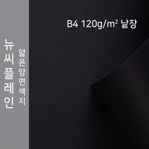 뉴씨플레인 종이문화 얇은 양면색지 120g B4 낱장 1매 No.47 검정색, 1장