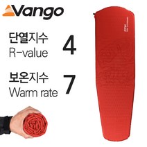 VANGO 반고 트렉 매트리스 자충매트 에어매트, 트렉 스탠다드(3cm) 로켓 레드