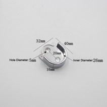 아연각관 아연 합금 홈 벽걸이 파이프 튜브 옷장 의류 레일 지원 브래킷 행거 가구 하드웨어 16/19/22/25mm 2 피스, [04] 25mm