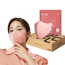 플로우 KF94 천사 새부리형 마스크 ML 중대형, 5매입, 10개, 코랄
