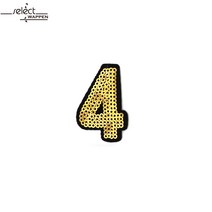열접착식 와펜 골드스팽글 숫자 4 자수 패치 다림질