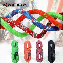 XINDA 10-100M 캠핑 암벽 등반 로프 9mm 정적 로프 21kN 높이 등반 장비에서 작업하기 위한 고강도 안전 로프, 레드 -10 미터