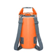 더블 벨트 PVC 방수 가방 5L 10L 20L 야외 수영 가방 다이빙 압축 스토리지 드라이 가방 남여 카약 배낭, 주황색