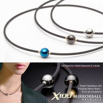 X100 - 미러볼모델 건강목걸이 스포츠목걸이 야구목걸이 야구선수목걸이, 옵션:블랙-골드 45cm