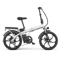 접이식자전거 전기자전거 성인자전거 jaycreer 20인치 전동 자전거 7단 48v 350w, 48v 23ah 배터리, 하얀색