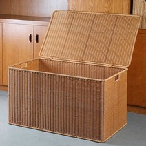 대형 라탄 정리함 리빙 바스켓 빨래통 왕골 빈티지, 69x42x40cm