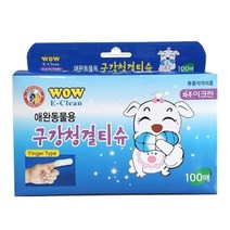 와우 이크린 강아지 구강 청결티슈 100매, 개