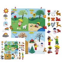 차트 사계절 토독 날씨 포함 학습보드판 찍찍이펠트