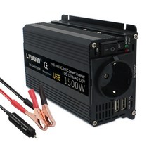 1500w 2000w DC 12v AC 220v 휴대용 자동차 파워 인버터 충전기 변환기 어댑터 범용 EU 소켓 자동차 액세서리, 1500w 유럽 블랙