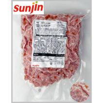 [SUNJIN] 국산돼지고기 35% 닭고기 47% 선진 바베큐스모크햄D다이스 1kg 2-10EA(냉동)(각종토핑)_치즈왕자, 10팩(1BOX)