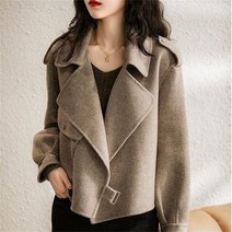 여성용 쇼트 코트 정자자켓 가을 겨울 루즈 핏 잠바 빅사이즈W22100803