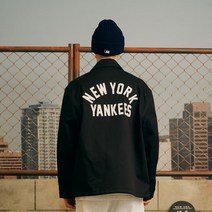 [백화점매장 정품출고] 뉴에라 엠엘비 바람막이 자켓 점퍼 MLB 코치 재킷 뉴욕 양키스 블랙 13546471