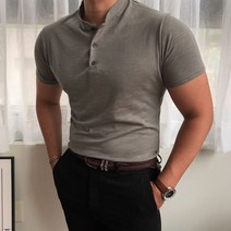 남자다잉 슬림핏 헨리넥 반팔