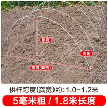 새로운 작은 아치 브래킷 야채 창고 기둥 분야 단열 FRP 단단한 유리 섬유 농업 묘목, 10개, 두께 5mm - 길이 1.8m