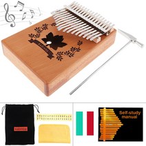 17 Key Kalimba Mahogany 엄지 손가락 피아노 메이플 리프 사운드 구멍 Mbira 자연 미니 키보드 악기 액세