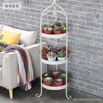 화분받침대 선반 화분대 3단 인테리어 빈티지 철재, 그린