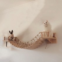 캣타워 고양이 캣 원목 타워벽마운트 고양이 해먹 침대 애완 동물 가구 새끼 선반 세트 퍼치 나무 긁는 등, 04 140cm Bridge