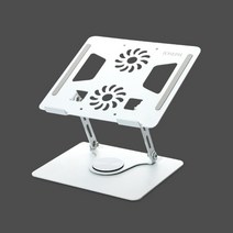 조셉 360도 회전 듀얼쿨링팬 노트북 거치대 쿨러 옵션, 화이트, 자연통풍