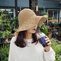 레더베이스 여름모자 왕골모자 바캉스모자 코코왕골버킷햇