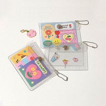 투명 반짝이 글리터 pvc 심플 포토카드 포카 케이스 포켓 동전 카드 지갑