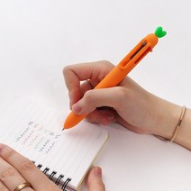 핑크풋 당근 6색 볼펜 0.7mm, 2개