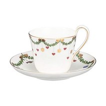 Royal Copenhagen 로얄 코펜하겐 1017438 높은 손잡이가 있는 별 모양 홈/XMAS 탑 받침 도자기 240ml 멀티 컬러