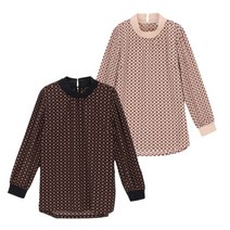 여성 반폴라 프린트 블라우스 LFTBL902_[2컬러]