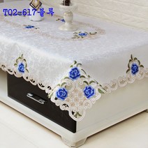 SKANDSALO 식탁보 거실 티테이블 직사각형 유럽풍 레이스 테이블보 패브릭 티테이블보 모던 심플 정사각형, T02-617블루, C03-직사각형 130*175cm