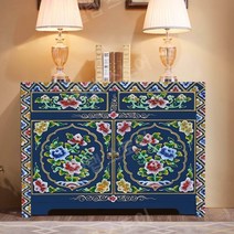 고가구 화초장 자개장 장식장 자개장농 약장, 70x40x80cm, 빨간색