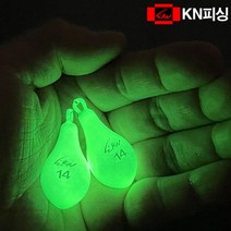 KN피싱 물방울 야광봉돌, 그린야광알추, 18호(4개)