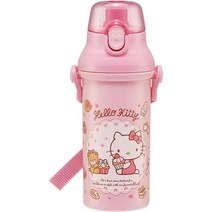 원터치 어깨끈 물병 어린이집 유치원 끈달린 물통 480ml, 18 헬로키티 간식타임