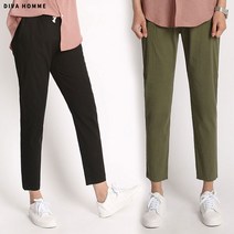 디바옴므 테이퍼드 린넨 밴딩 9부 마바지